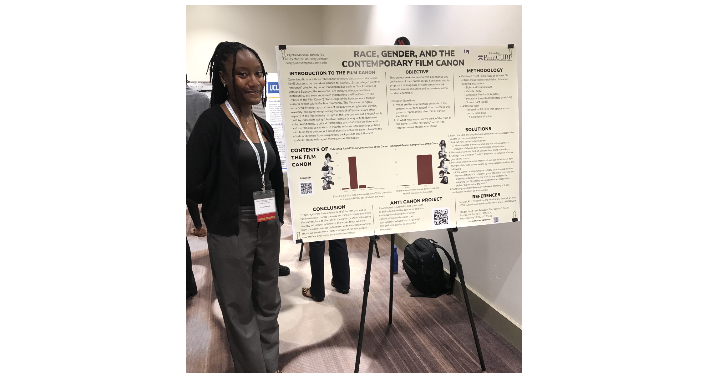 Crystal presenting her poster at the Black Doctoral Network's Annual Conference