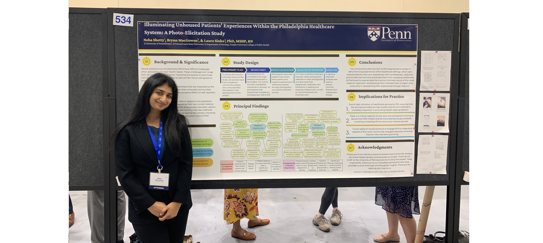 Neha presenting a poster of this research.
