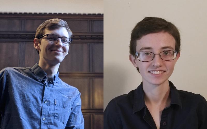 Penn School of Arts & Sciences senior Adam Konkol (left) and December graduate Abigail Timmel have each been awarded a Churchill Scholarship for one year of graduate research study at the University of Cambridge in England.  