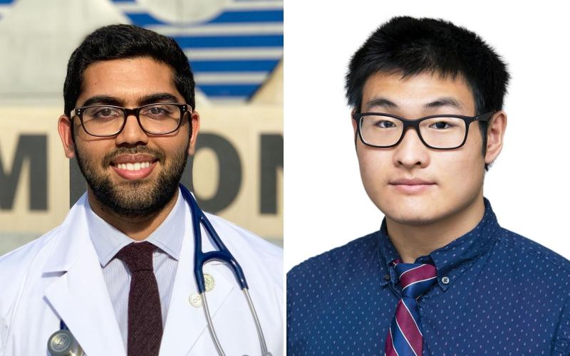 Rishi Goel (left), a second-year student in the Perelman School of Medicine, and Kingson Lin, who graduated with bachelor’s and master’s degrees from the School of Arts & Sciences in 2017, have each received a 2022 Paul & Daisy Soros Fellowship
